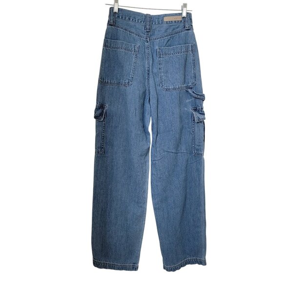 Cello Size 3 Medium Wash Wide Leg Cargo Blue Jeans, Gently Used Condition - Picture 3 of 15